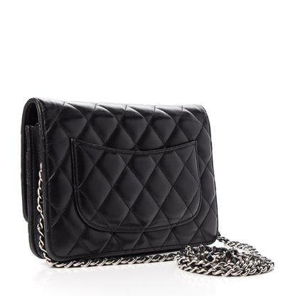 Chanel Lambskin Quilted Wallet On Chain WOC Black 3 of 9
