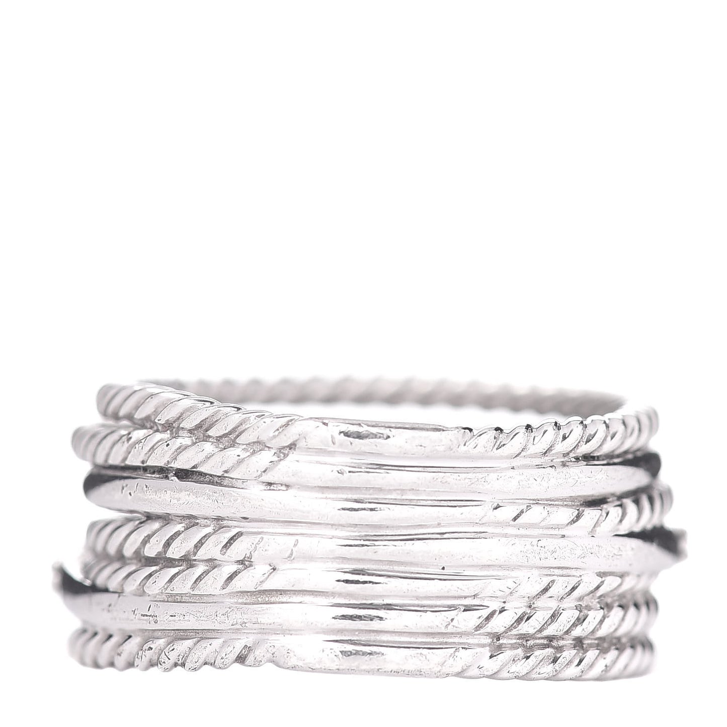 Sterling Silver Diamond 11mm Wide Crossover Cable Ring 58 8.25
