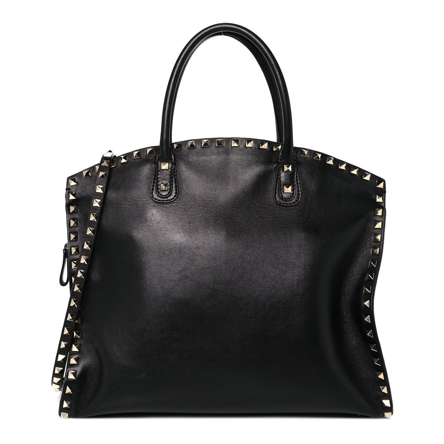 Vitello Rockstud Dome Shopper Black