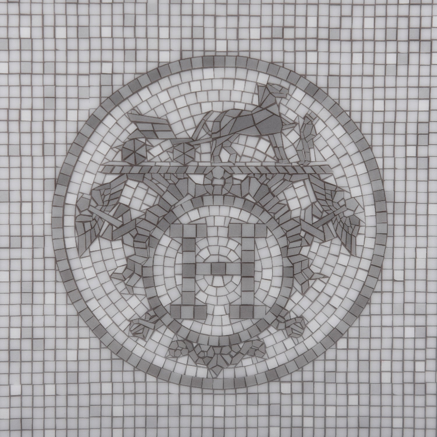 Hermes Porcelain Mosaique Au 24 Sushi Plate Platine 5 of 7