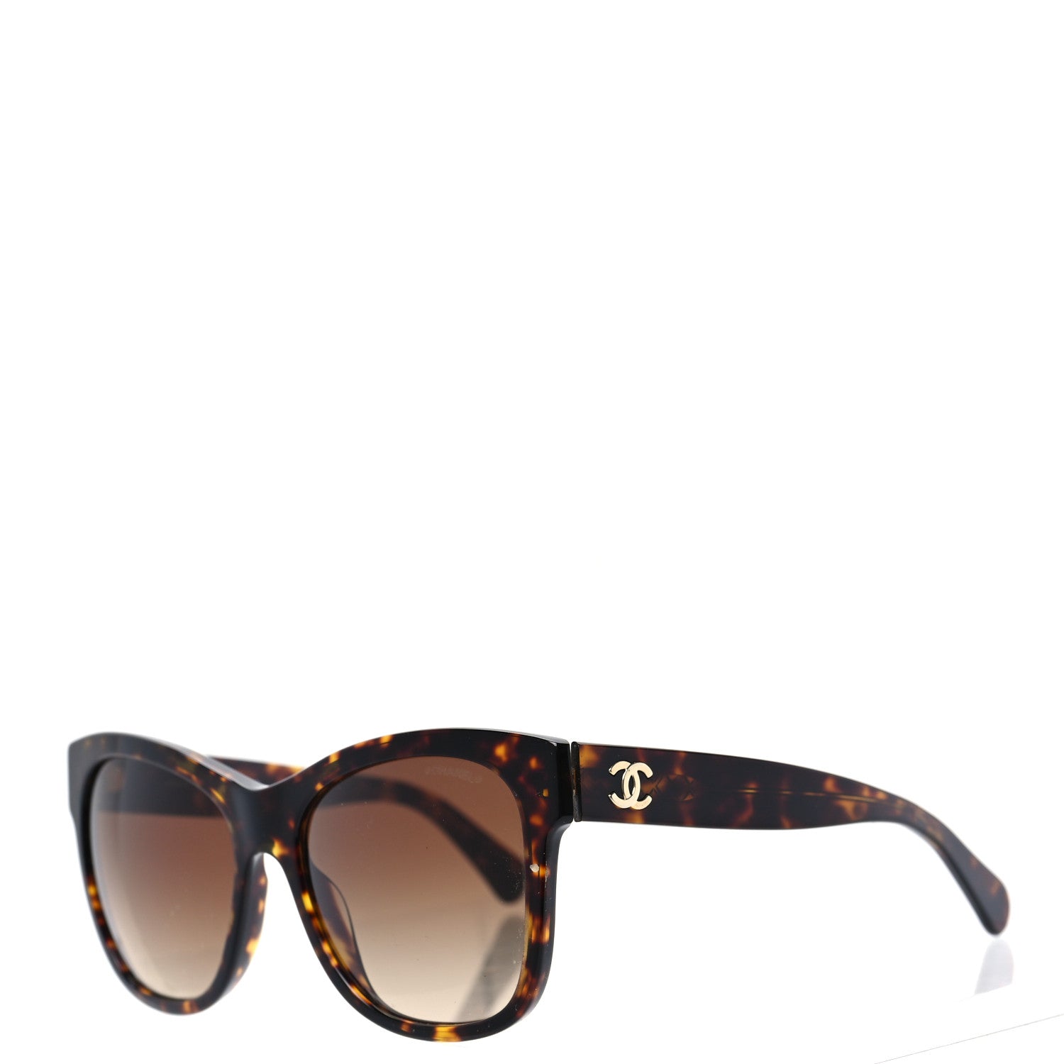 Chanel Acetate Logo Shield Sunglasses 5418-A Tortoise 1 of 7