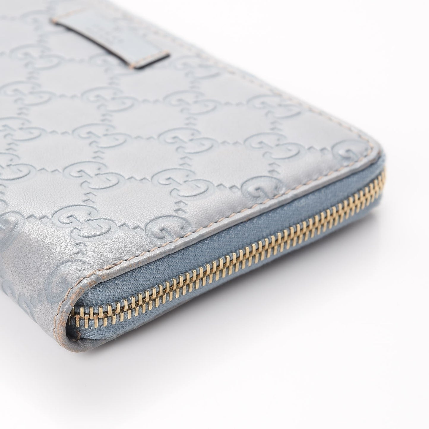 Guccissima Joy Zip Around Organizer Wallet Light Blue