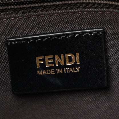 Fendi Zucca Vitello Elite Medium Roll Tote Tobacco Black 6 of 15
