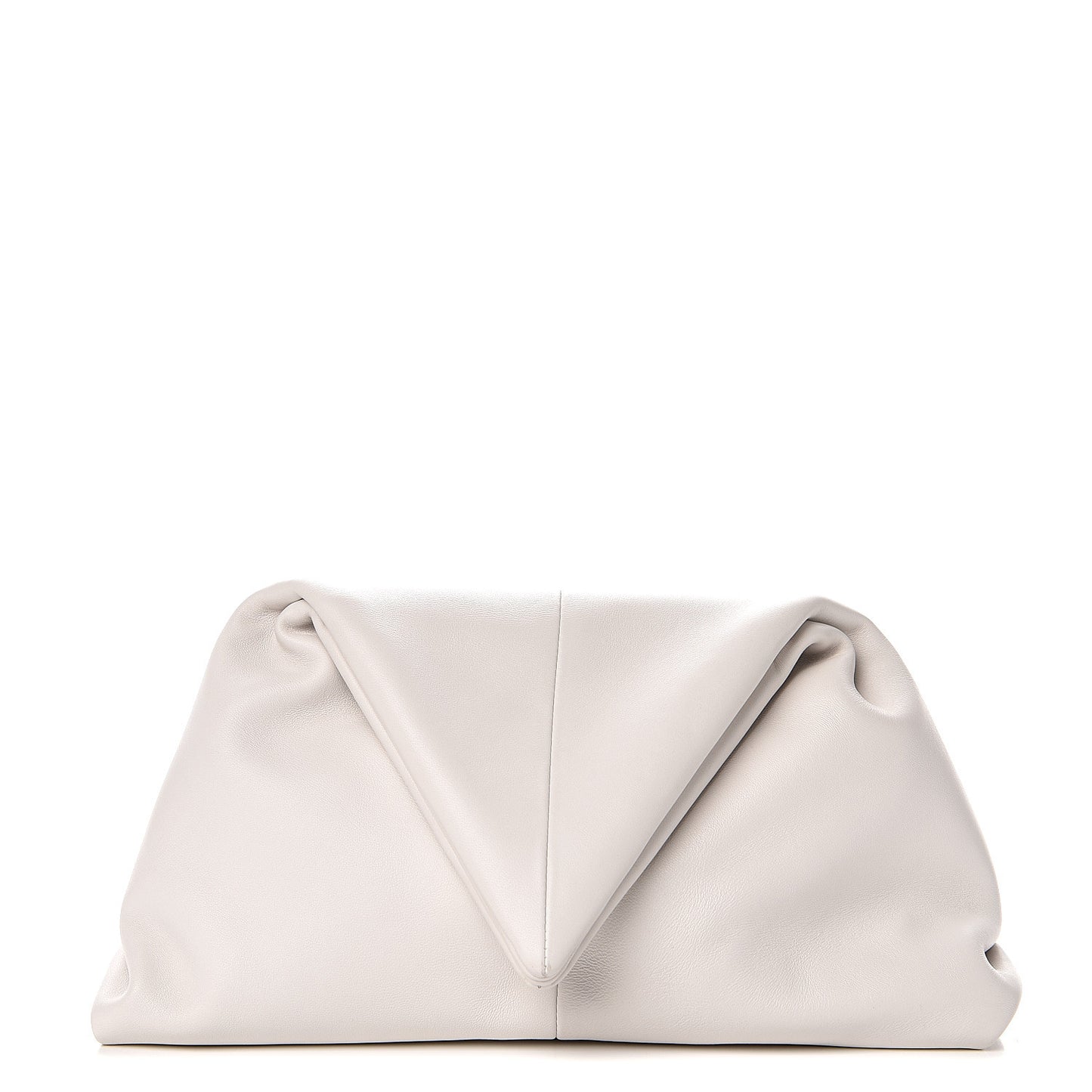 Lambskin BV Trine Clutch Bianco