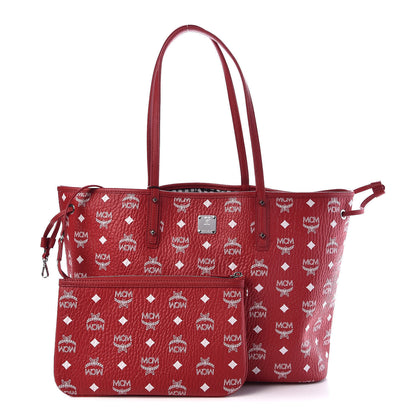 MCM Visetos Medium Liz Reversible Shopper Tote Ruby Red 1 of 11
