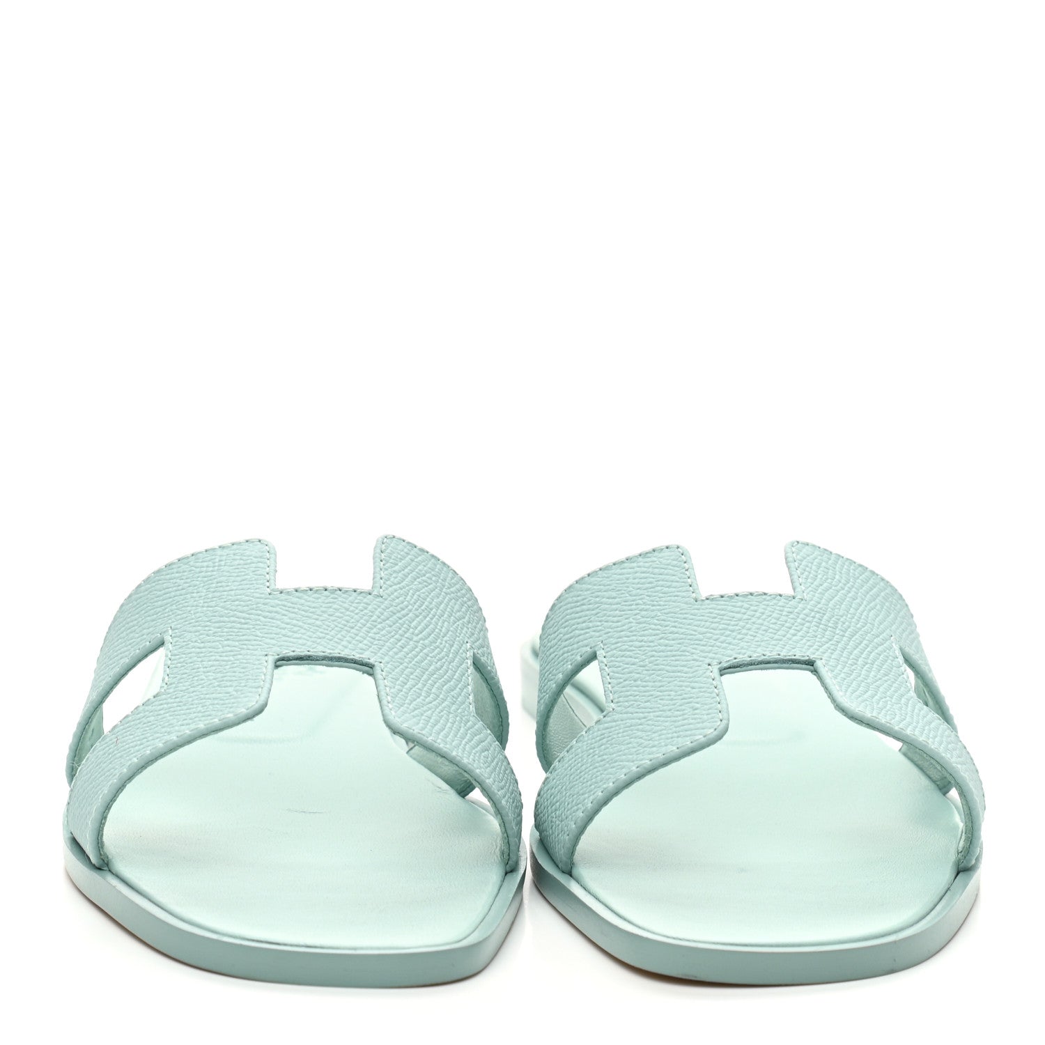 Hermes Epsom Oran Sandals 37 Vert Embrun 2 of 8