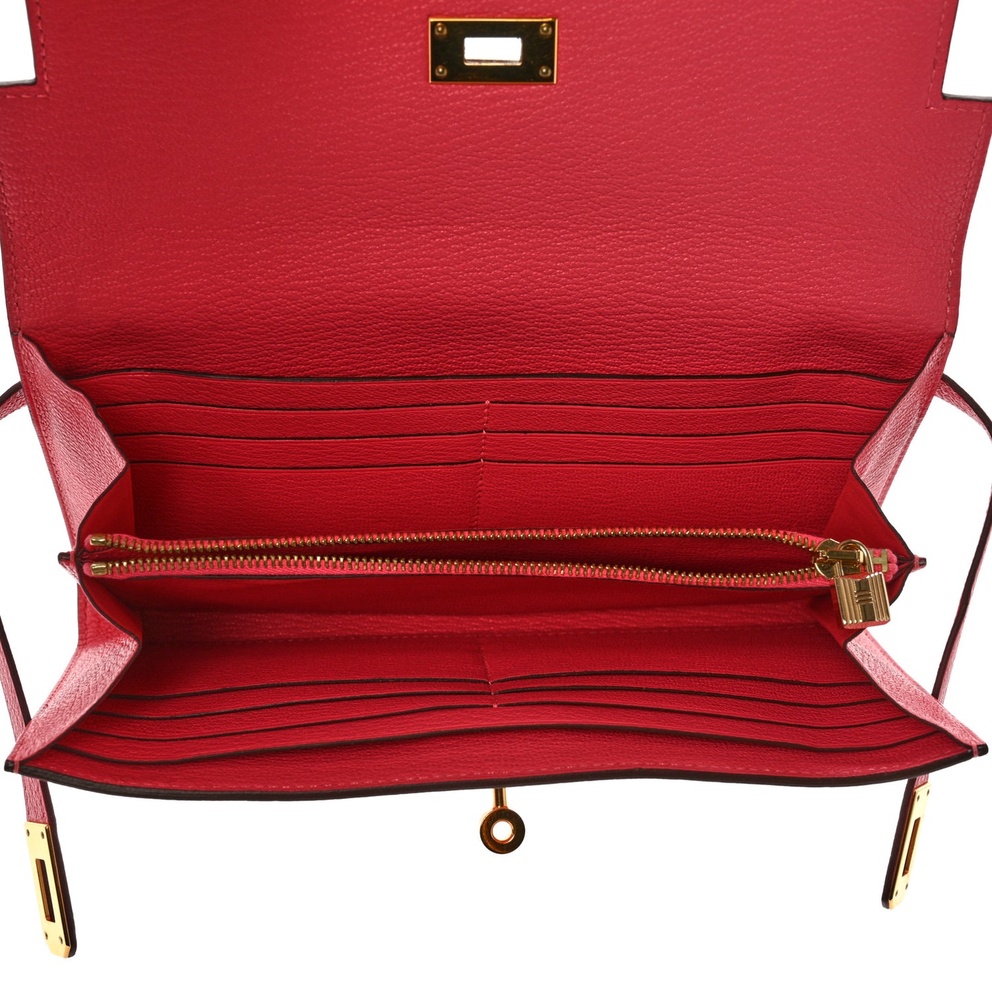 Chevre Mysore Kelly Longue Wallet Rose Lipstick