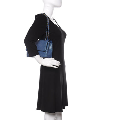 Chanel Iridescent Caviar Quilted Medium Double Flap Dark Blue 2 of 11