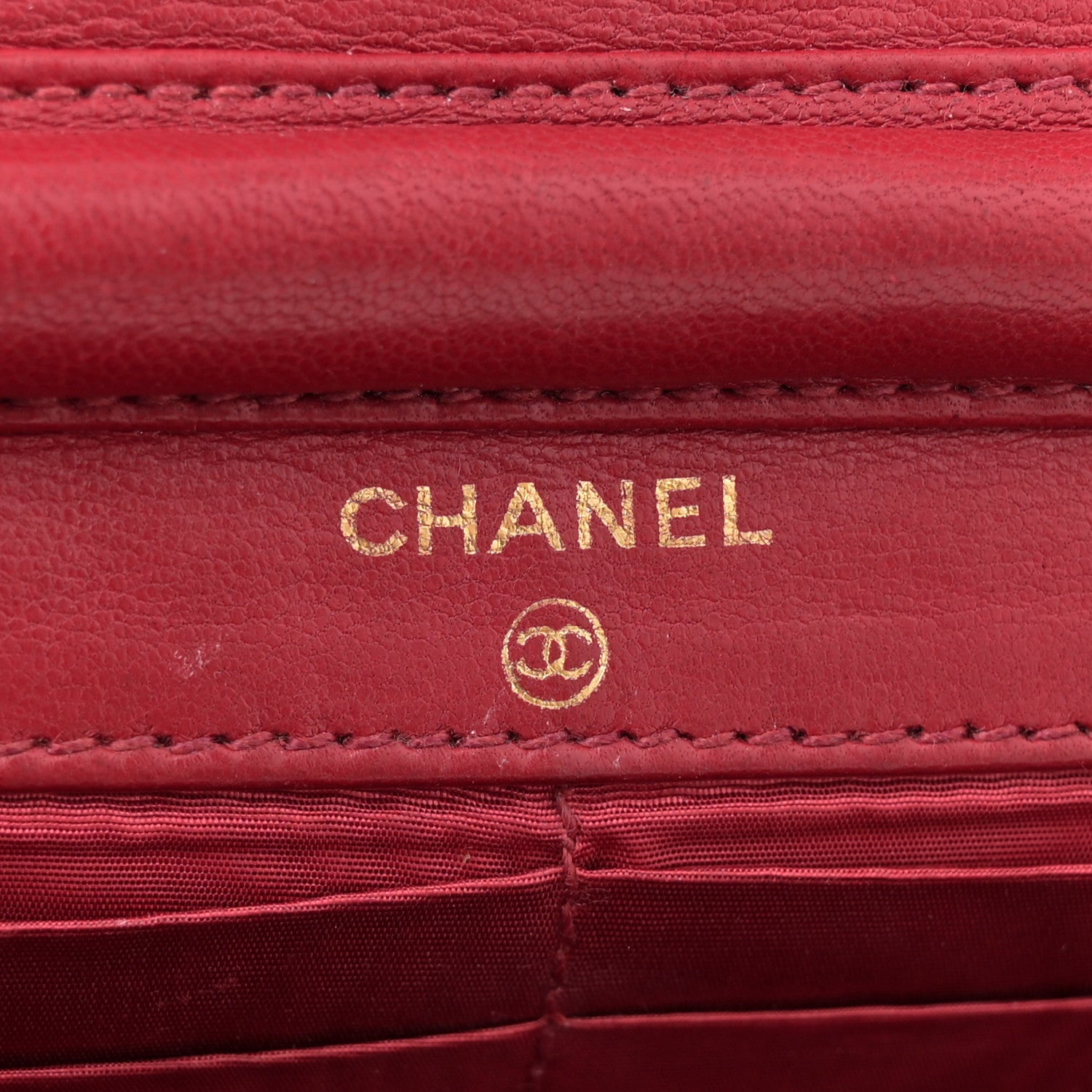Chanel Caviar Timeless CC Wallet On Chain WOC Red 6 of 13