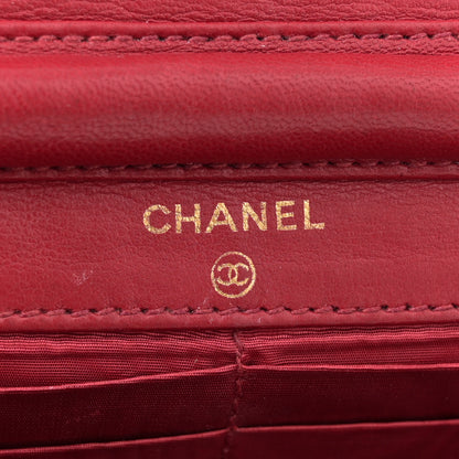 Chanel Caviar Timeless CC Wallet On Chain WOC Red 6 of 13