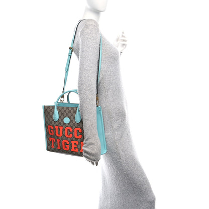 Gucci GG Supreme Monogram Textured Dollar Calfskin Web Gucci Tiger Small Retro Interlocking G Tote Bag Multicolor 2 of 11