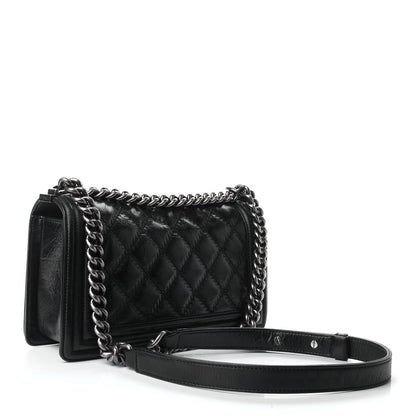 Chanel Calfskin Double Stitch Medium Boy Flap Black 3 of 10