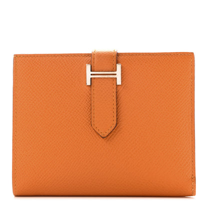 Hermes Epsom Verso Bearn Compact Wallet Orange Rose Azalea 1 of 7