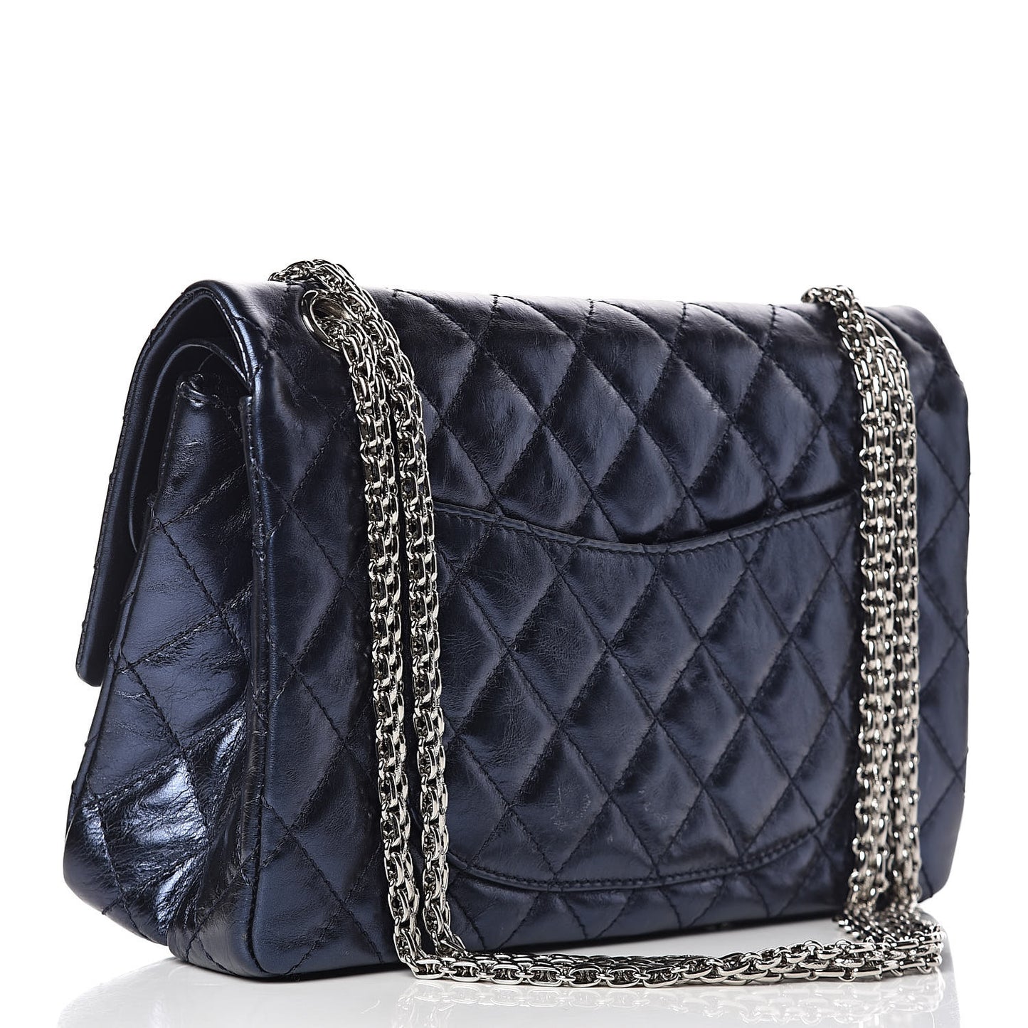 Metallic Calfskin Quilted 2.55 Reissue 226 Flap Marine Fonce