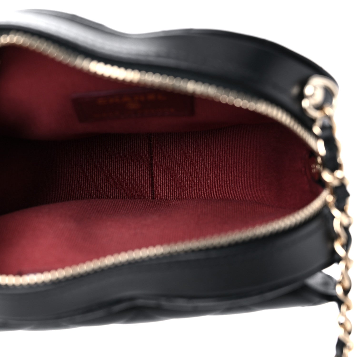 Chanel Lambskin Quilted CC In Love Heart Clutch With Chain Black 4 of 14