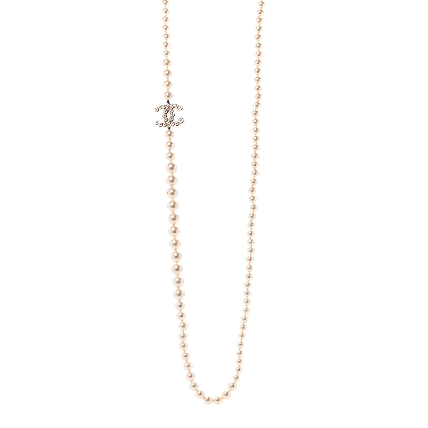 Chanel Pearl CC Necklace Gold 1 of 7