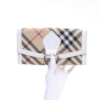 Burberry Leather Trim Nova Check Wallet White 2 of 9