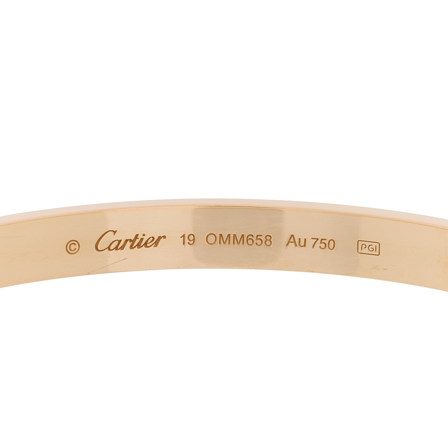 Cartier 18K Yellow Gold LOVE Bracelet 19 3 of 5