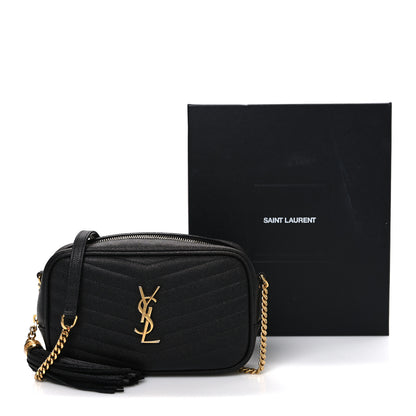 Saint Laurent Grain De Poudre Matelasse Monogram Mini Lou Camera Bag Black 10 of 10
