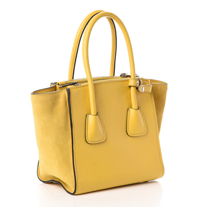 Prada Glace Calfskin Suede Twin Pocket Tote Sole 3 of 8