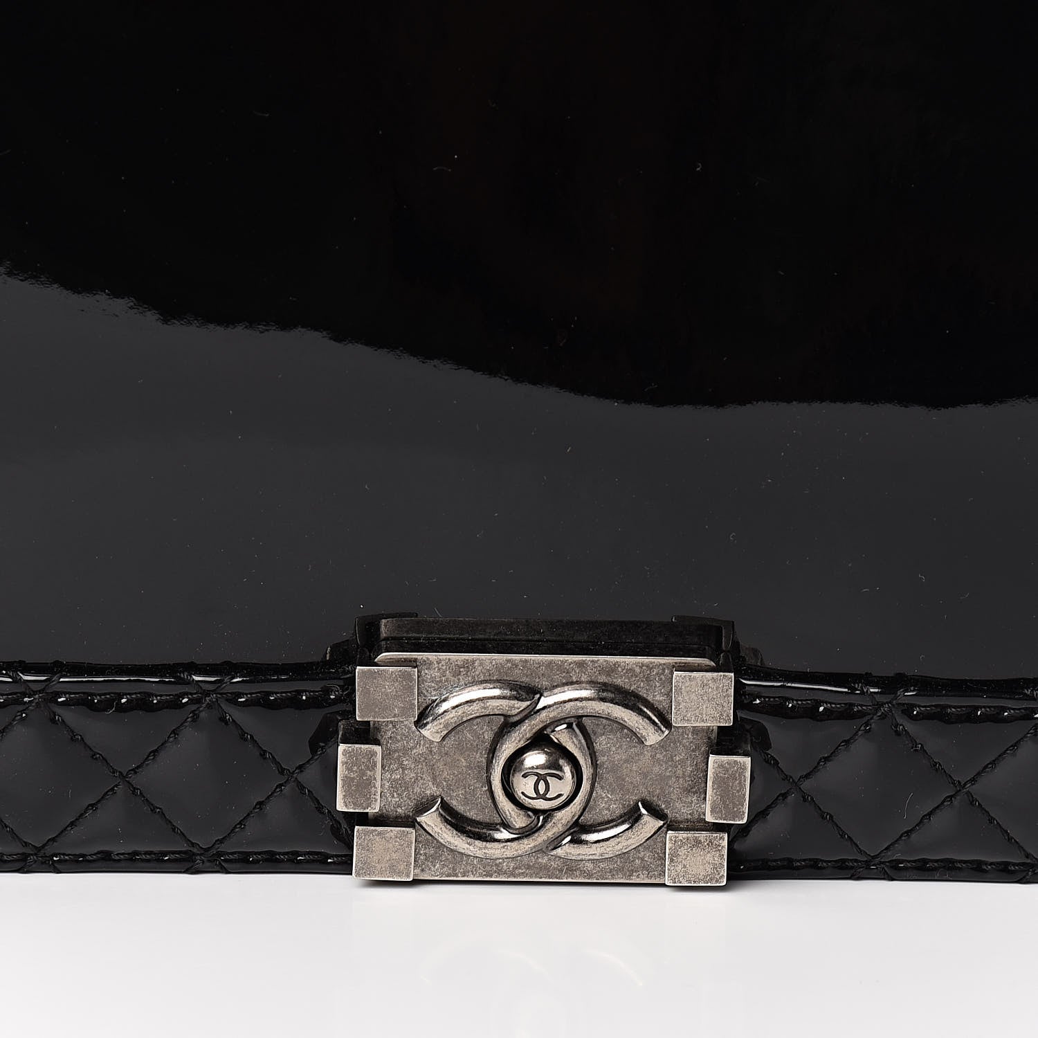 Chanel Patent Large Boy Reverso Flap Black 10 of 10
