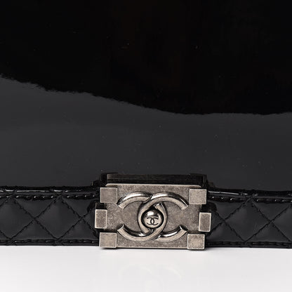 Chanel Patent Large Boy Reverso Flap Black 10 of 10