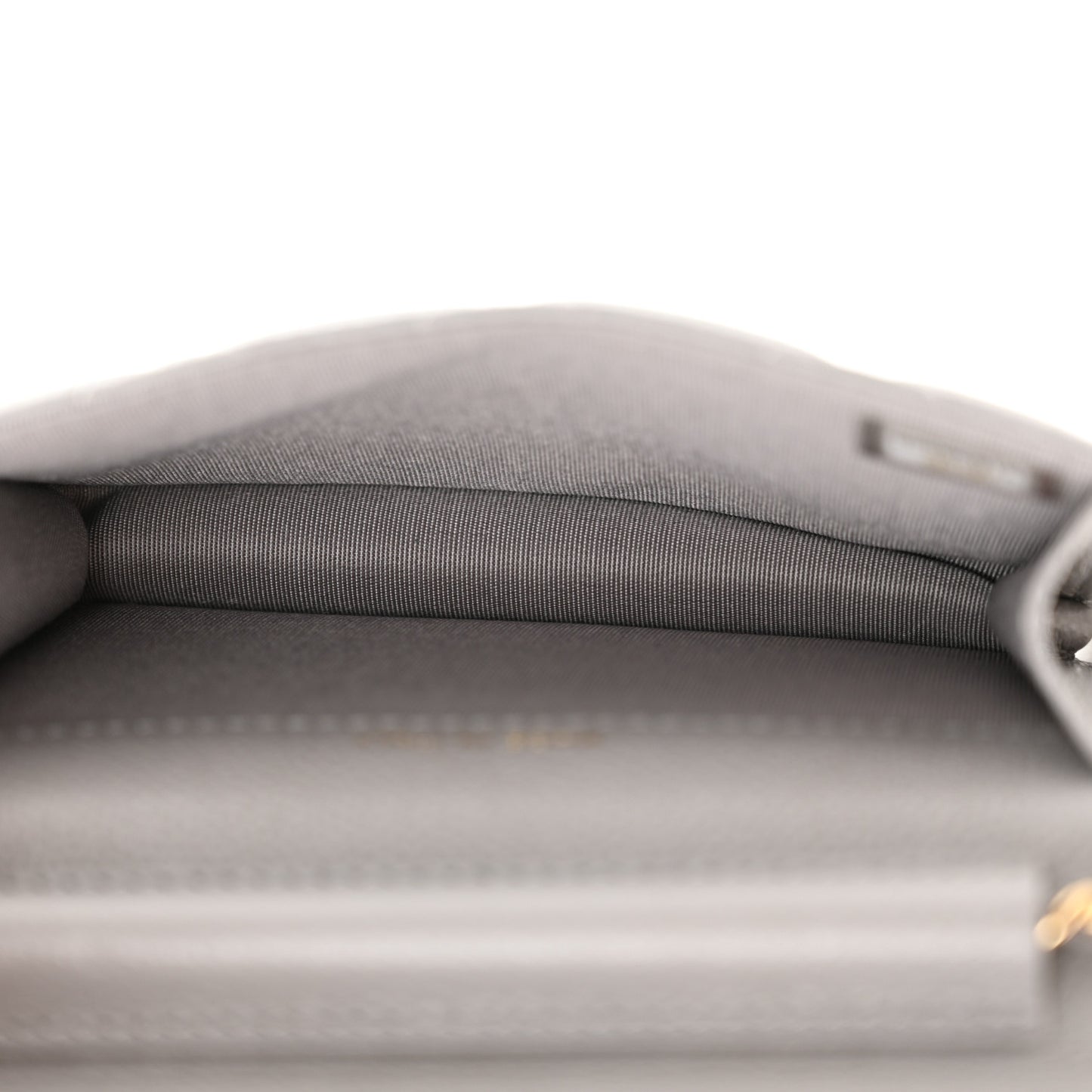 Caviar Quilted Miss Coco Clutch With Chain Grey