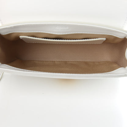 Chloe Shiny Calfskin Suede Mini C Double Carry Brilliant White 5 of 14