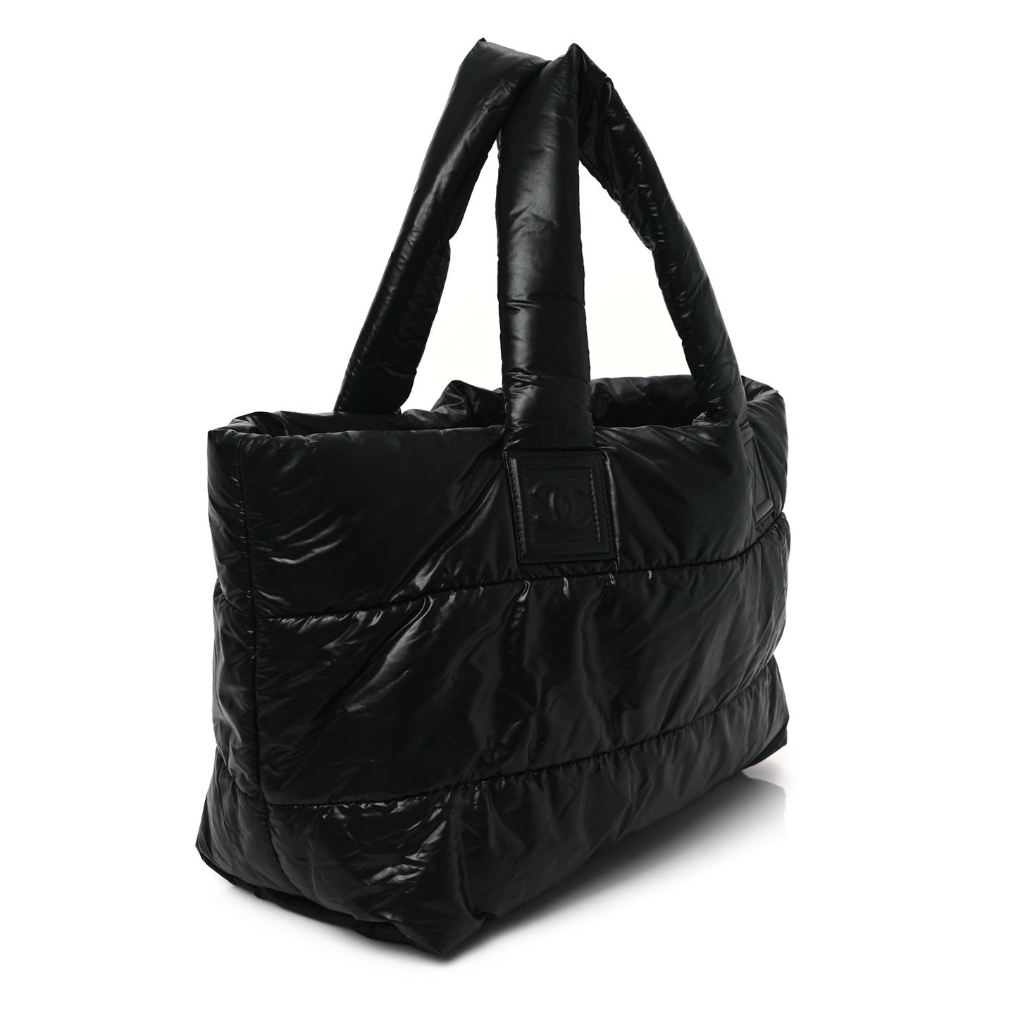 Nylon Quilted Small Coco Cocoon Tote Black