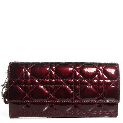 Christian Dior Patent Cannage Rendez-vous Chain Wallet Bordeaux 1 of 6
