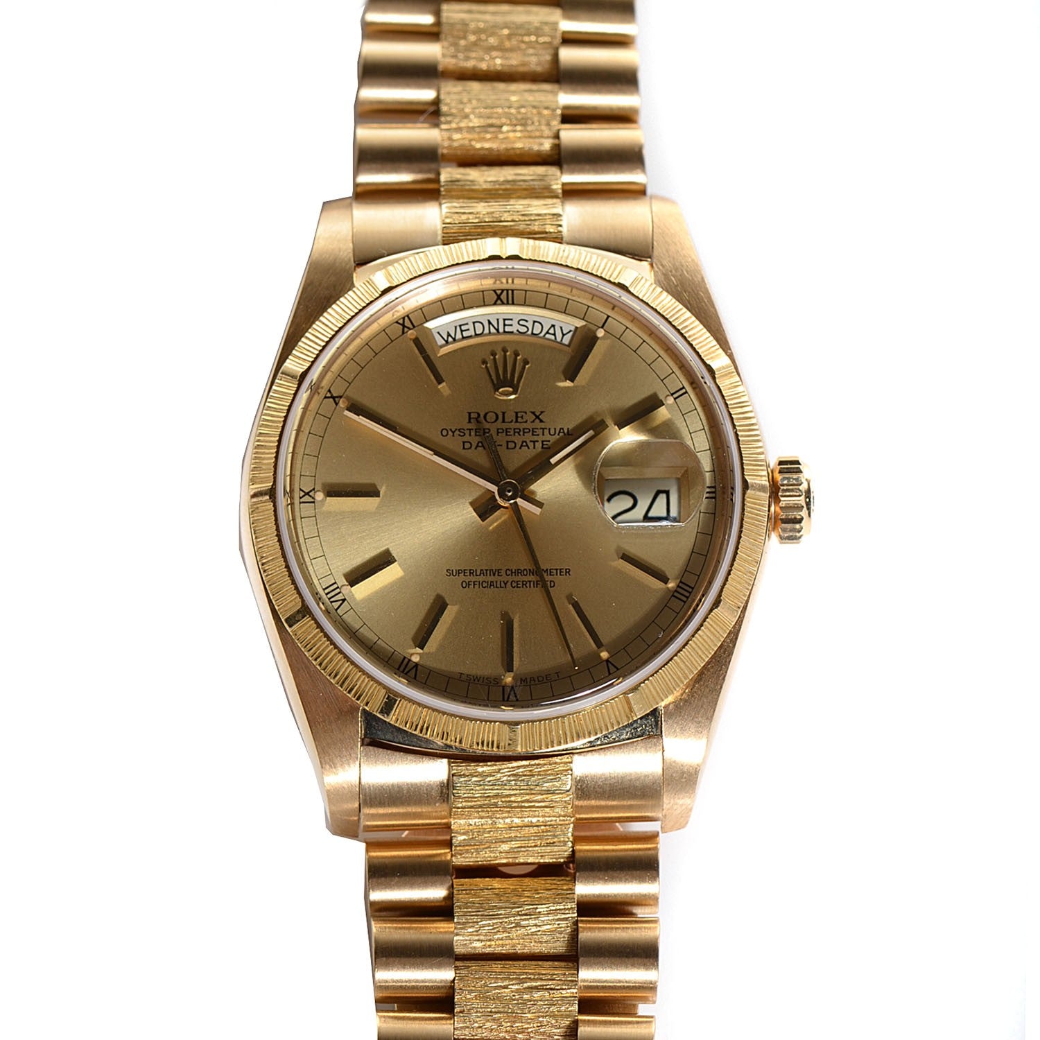 Rolex 18K Yellow Gold 36mm Oyster Perpetual Day-Date Watch Champagne 18078 1 of 8