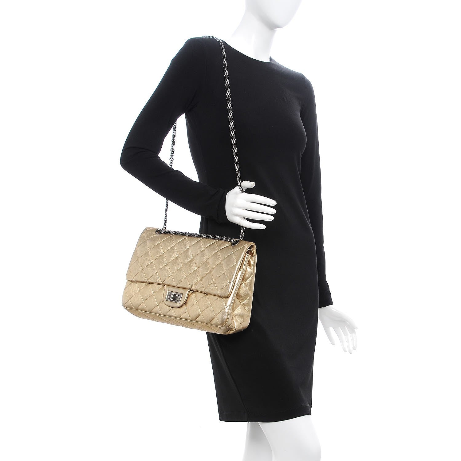 Chanel Metallic Lambskin Quilted 2.55 Reissue 227 Flap Gold 2 of 13