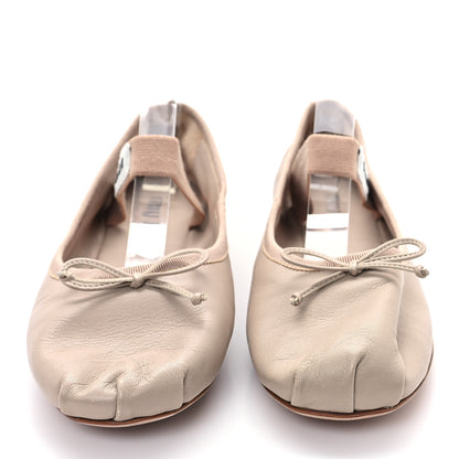 Miu Miu Goatskin Ballerina Flats 37.5 Water Lily 3 of 9