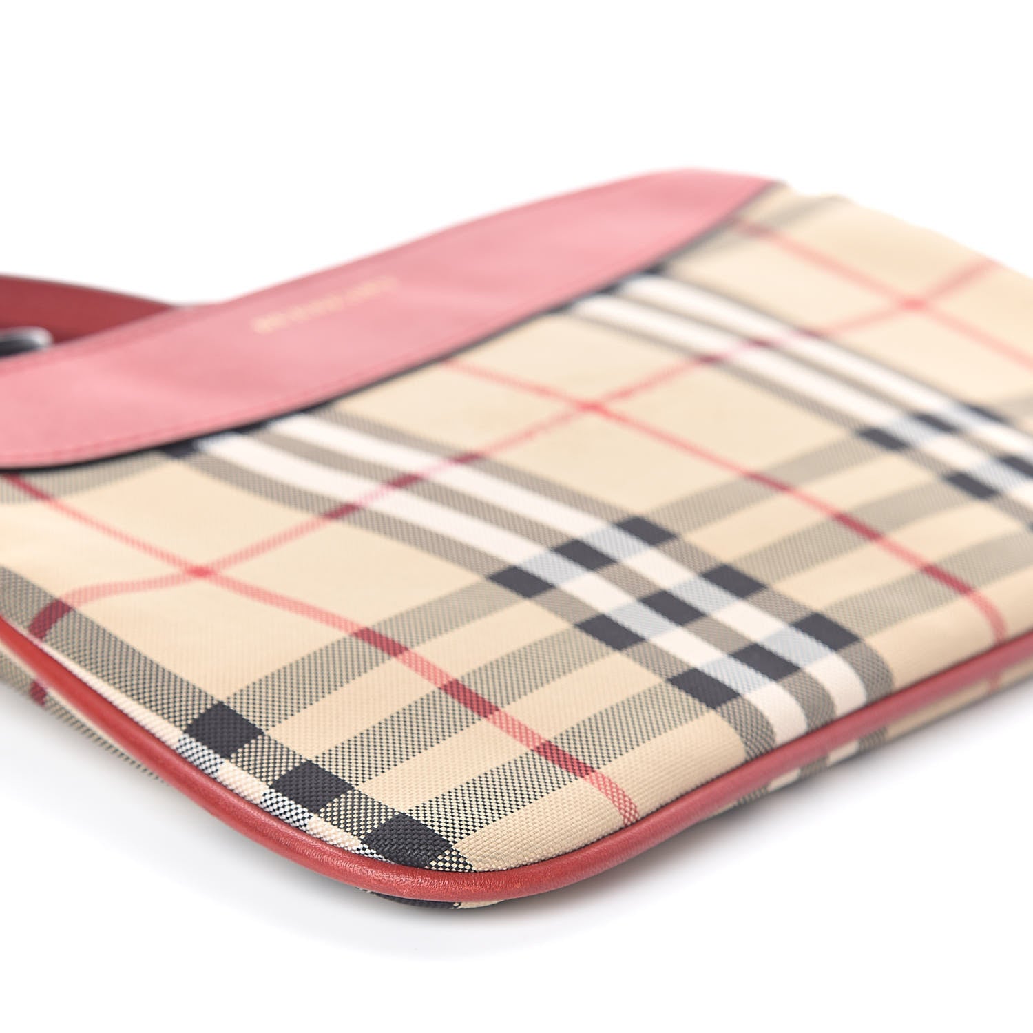 Burberry Horseferry Check Peyton Crossbody Clutch Bag Red 8 of 9