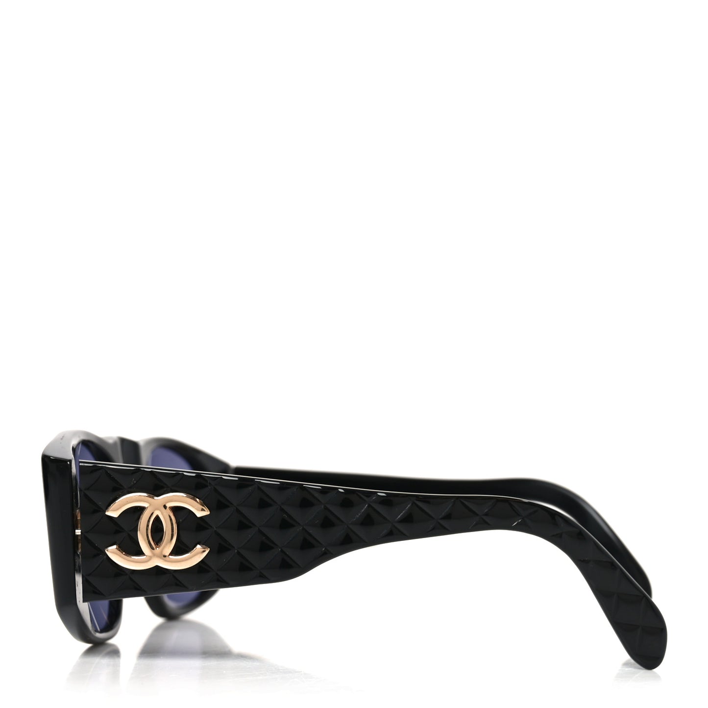 Acetate Quilted Sunglasses 01450 Black