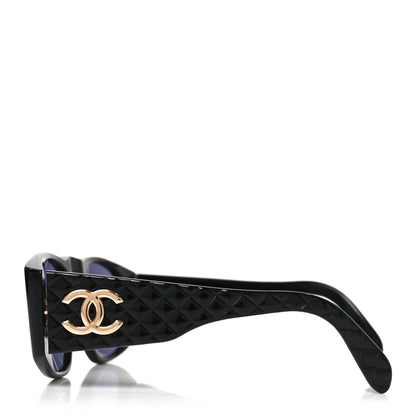 Chanel Acetate Quilted Sunglasses 01450 Black 3 of 7
