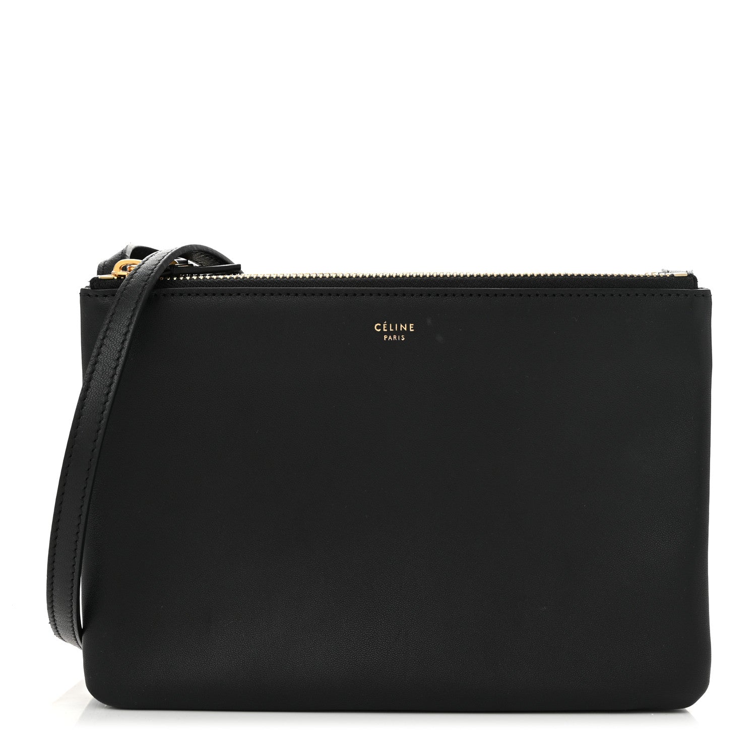 Celine Lambskin Small Trio Crossbody Bag Black 1 of 13