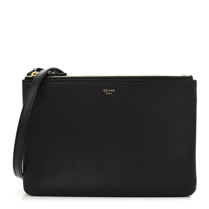 Celine Lambskin Small Trio Crossbody Bag Black 1 of 13