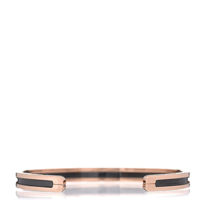 Bulgari 18K Rose Gold Steel Ceramic B.Zero1 Cuff Bracelet Black 3 of 4