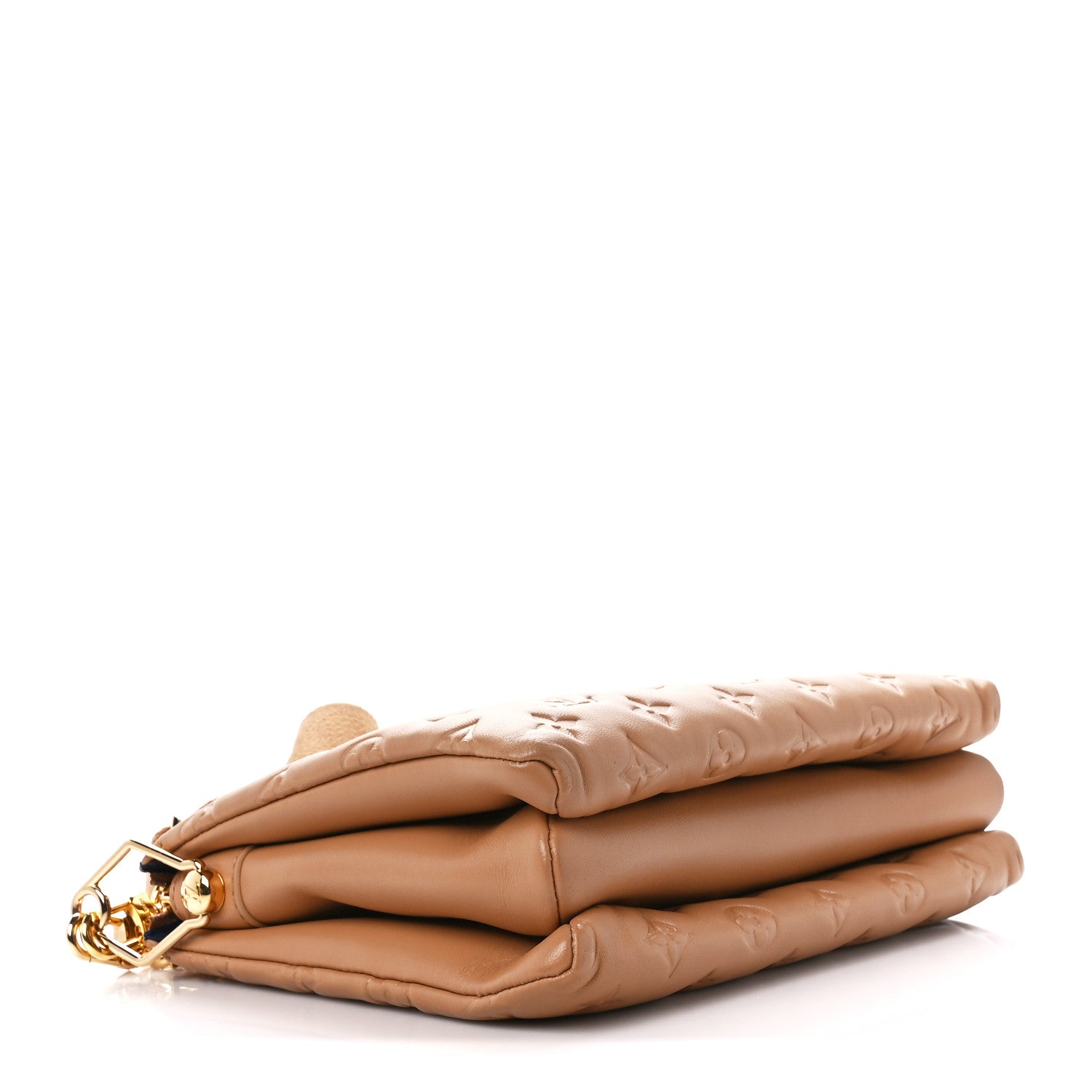 Louis Vuitton Lambskin Embossed Monogram Coussin PM Camel 4 of 11