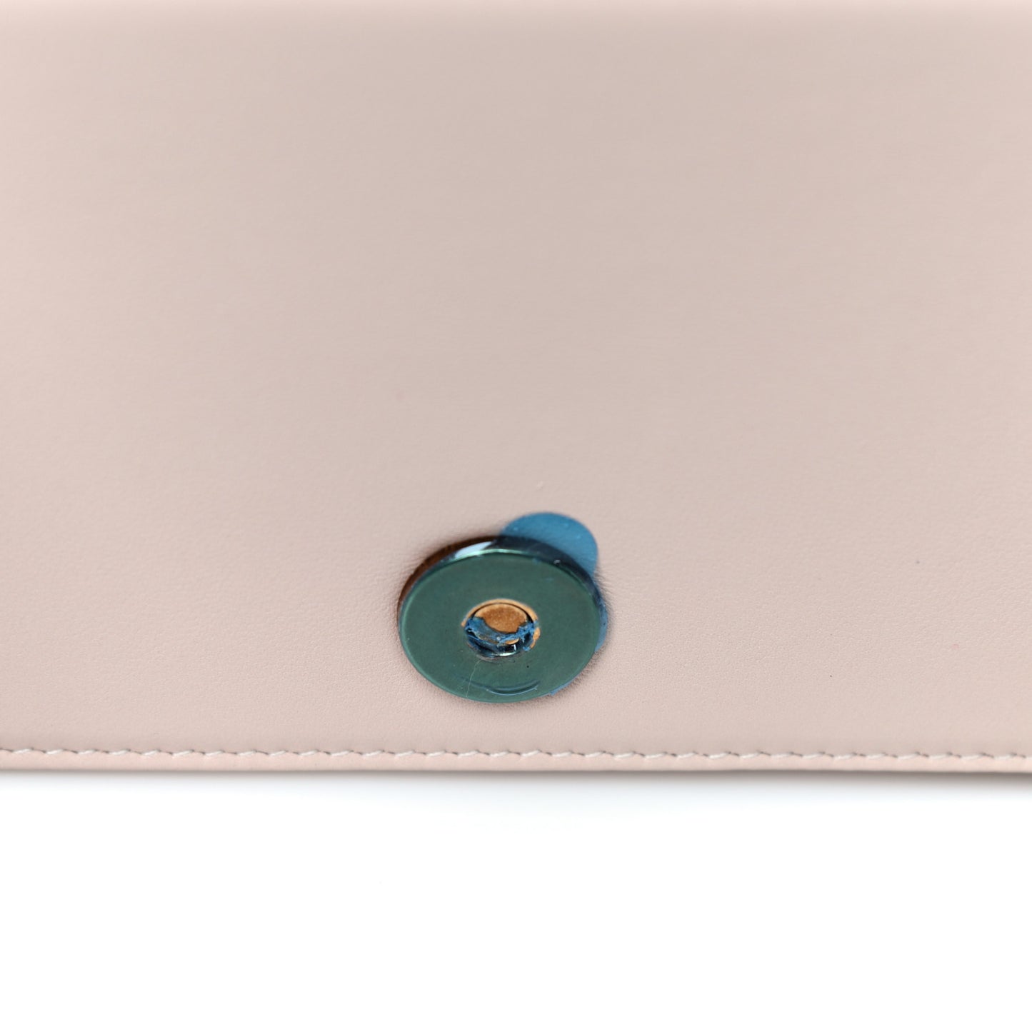 Calfskin Studded Diorama Wallet on Chain Pouch Nude