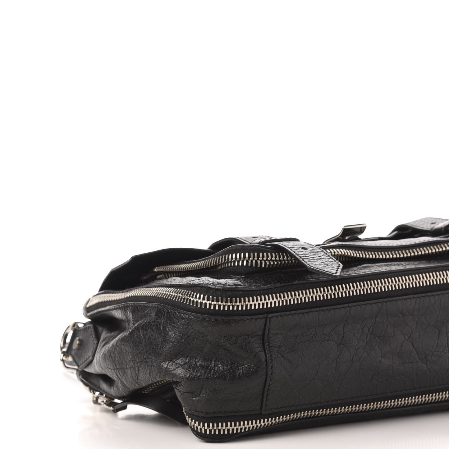 Lambskin Medium PS1 Plus Zip Satchel Black
