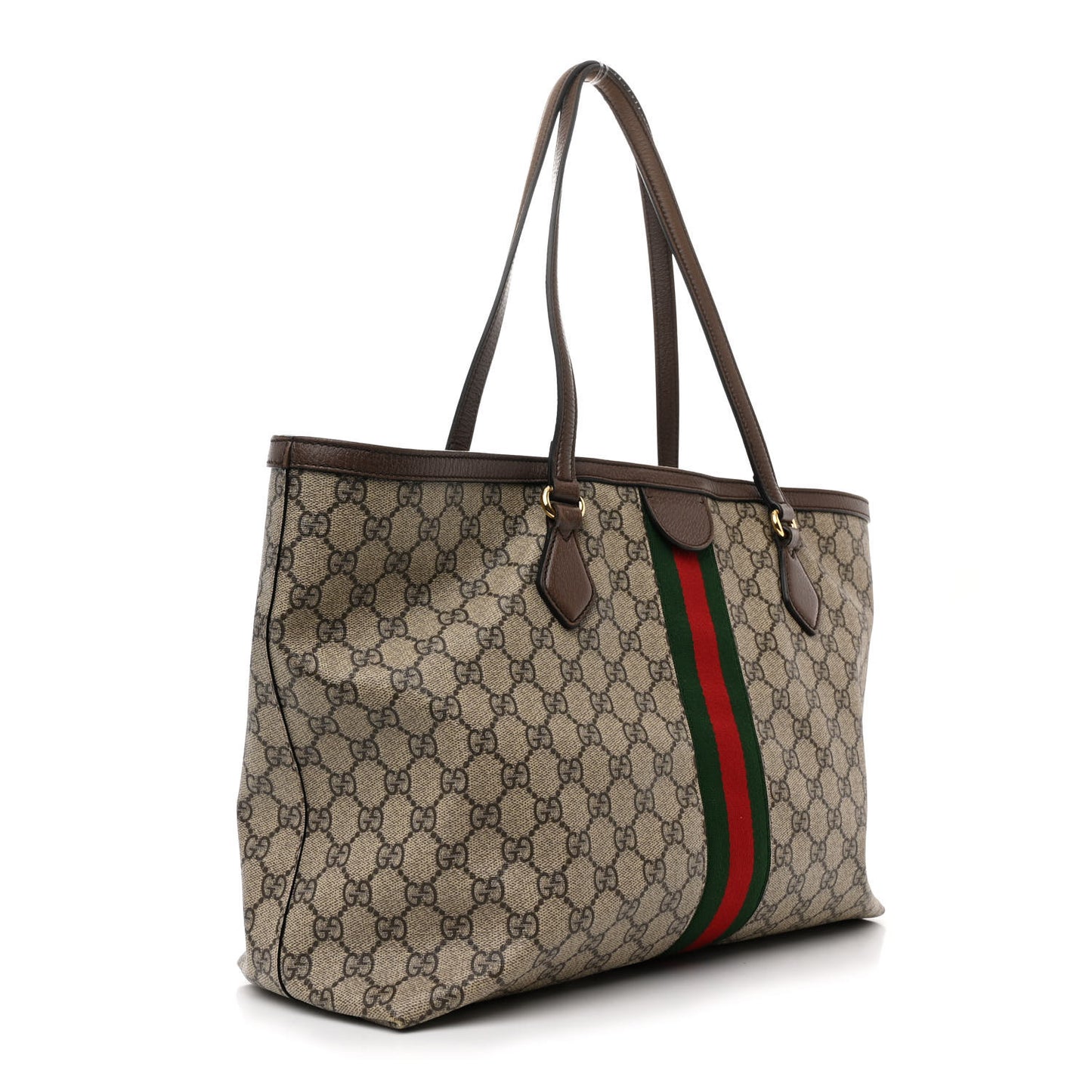 GG Supreme Monogram Medium Ophidia Shopping Tote Brown