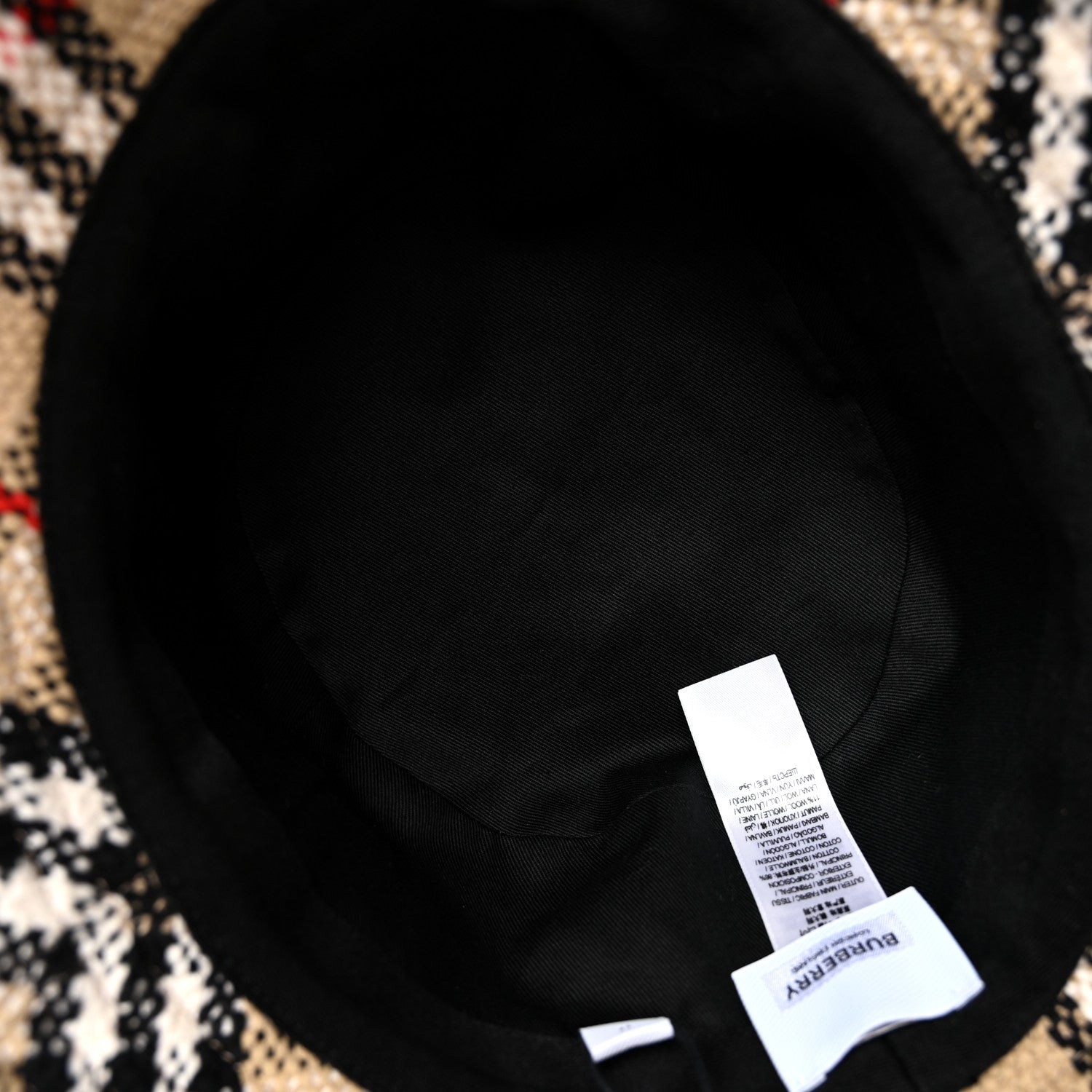 Burberry Tweed Check Bucket Hat M Archive Beige 7 of 8
