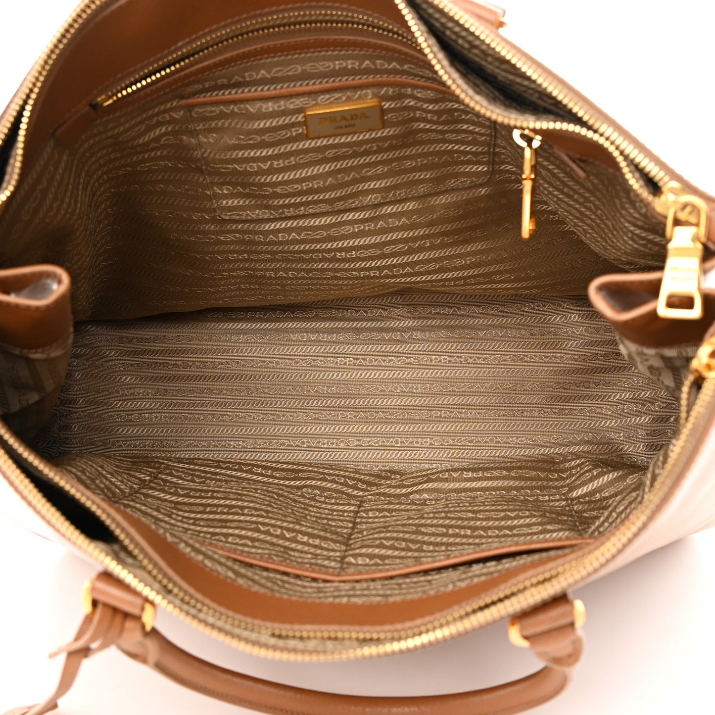 Saffiano Lux Extra Large Galleria Double Zip Tote Caramel
