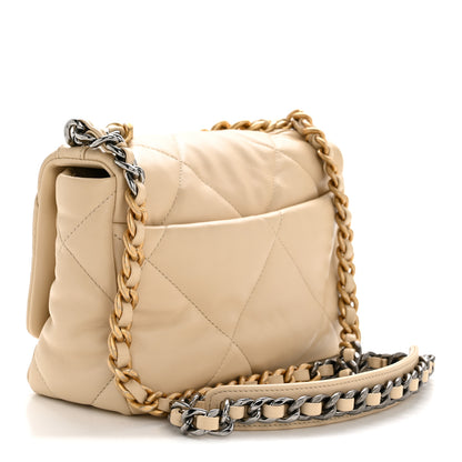 Chanel Lambskin Quilted Medium Chanel 19 Flap Beige 3 of 14