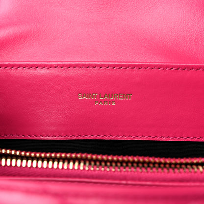 Saint Laurent Calfskin Y Quilted Monogram Small Loulou Chain Satchel Fresh Fuchsia 6 of 10