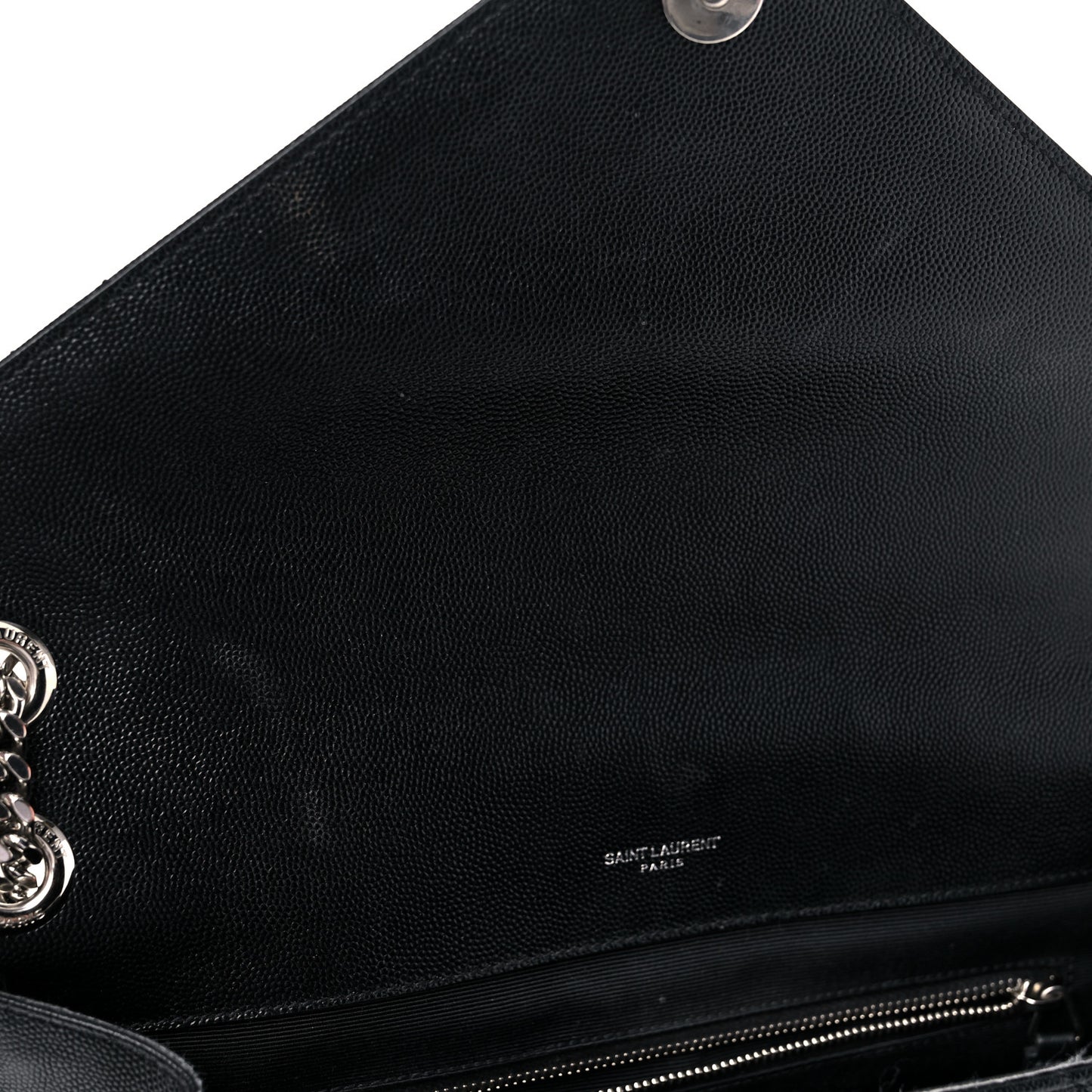 Grain De Poudre Textured Mixed Matelasse Large Triquilt Monogram Satchel Black