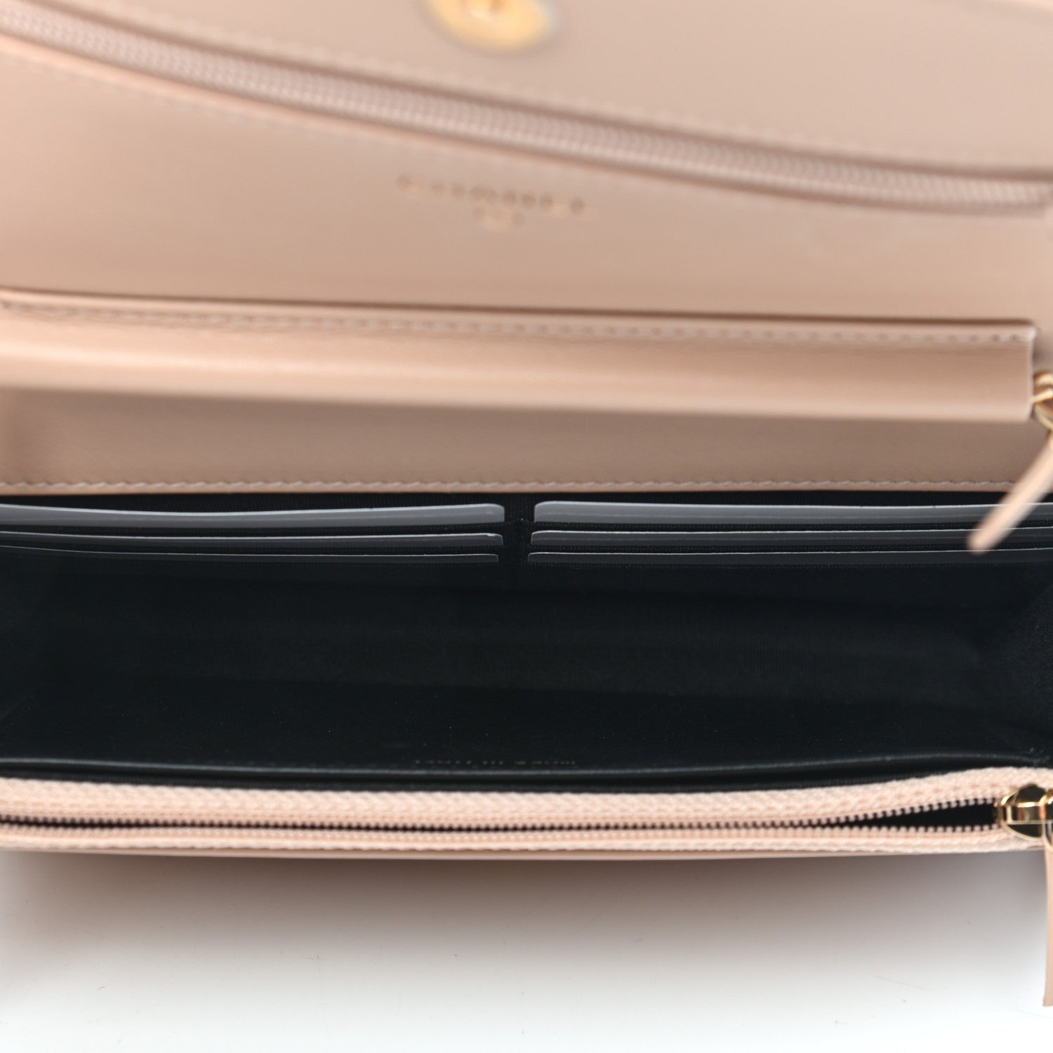 Chanel Caviar Quilted CC Filigree Wallet On Chain WOC Beige Black 5 of 10