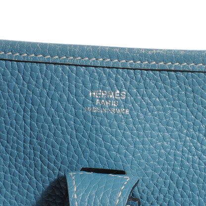 Hermes Taurillon Clemence Evelyne PM Blue Jean 8 of 8